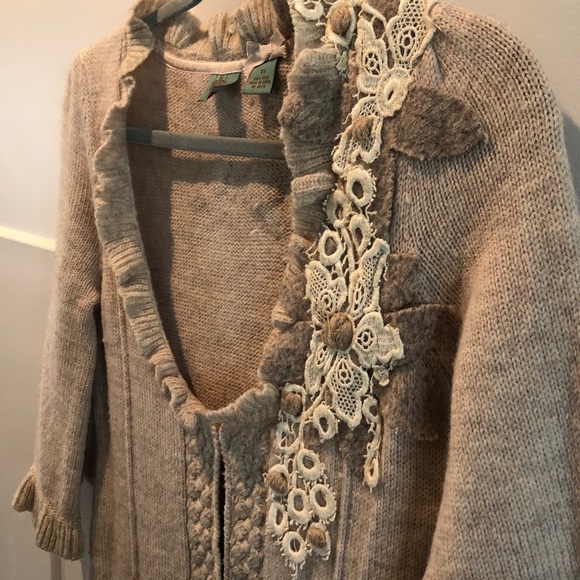 Tan Anthropologie HWR Sweater Coat - Picture 2 of 8